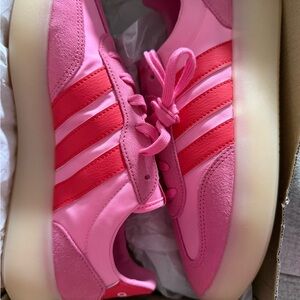 Adidas Women's Vibrant Pink and Red Sneakers